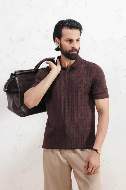Cable Knit Polo