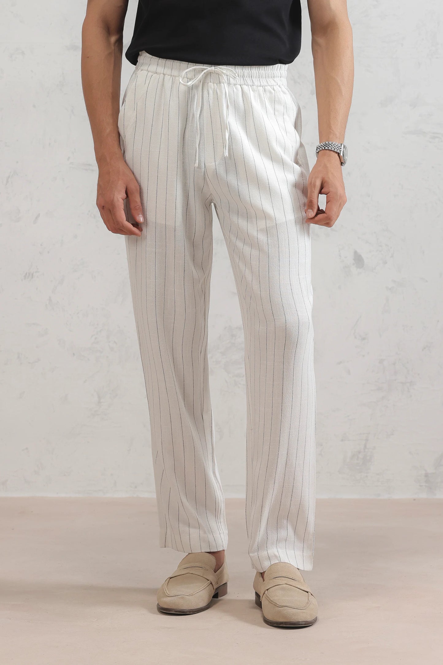 Pinstripe Linen Trousers