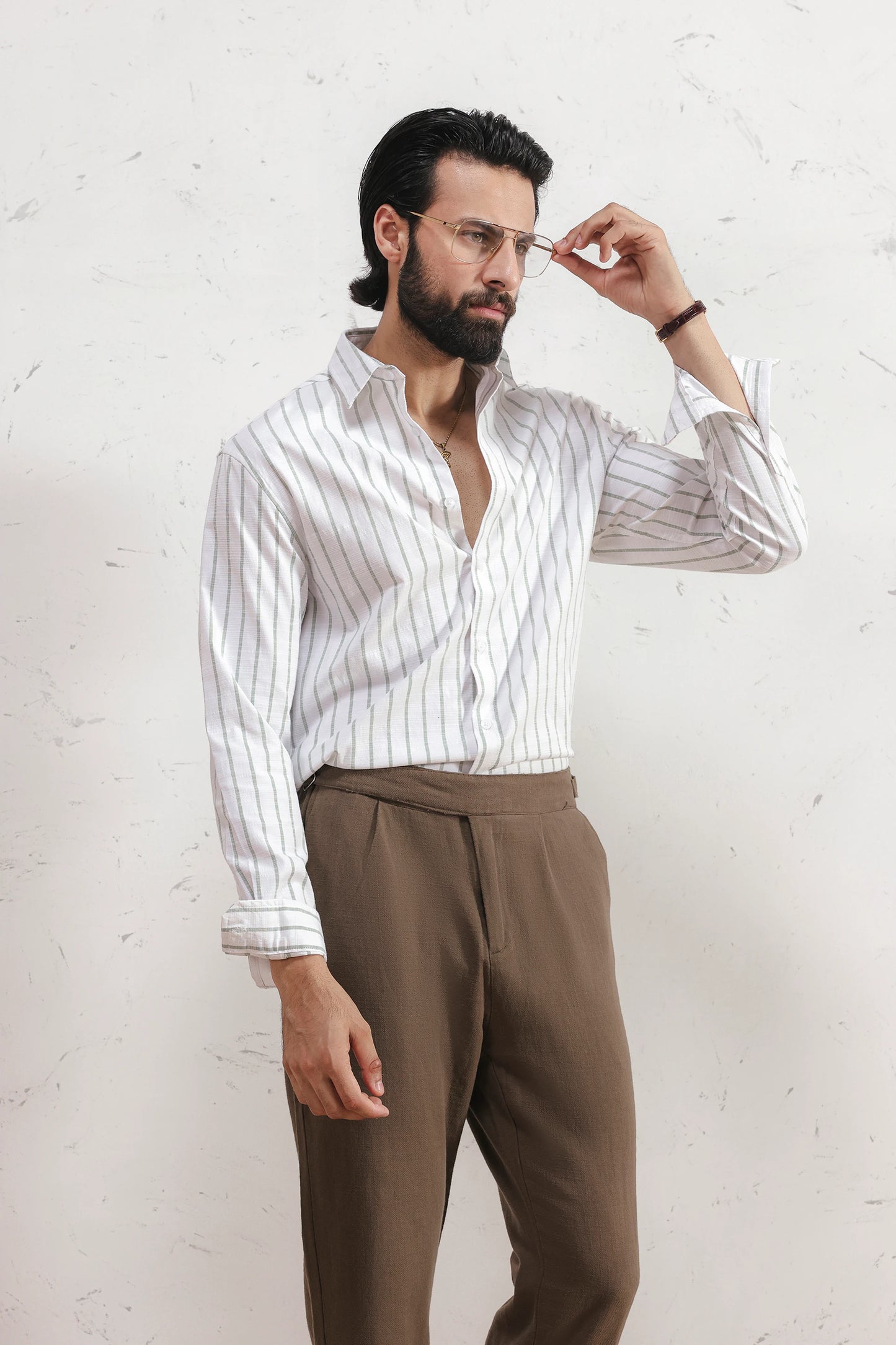 Fine Stripe Cotton Shirt