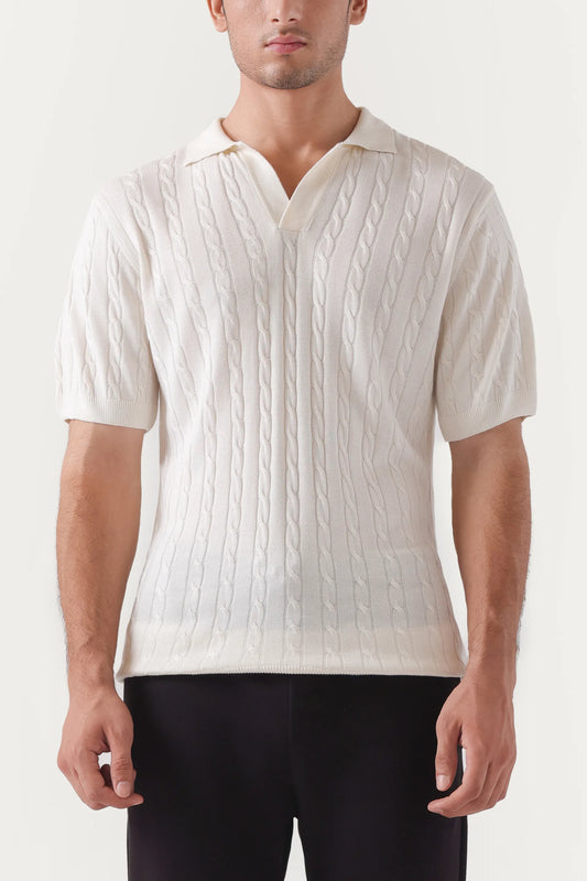 Cable Knit Polo