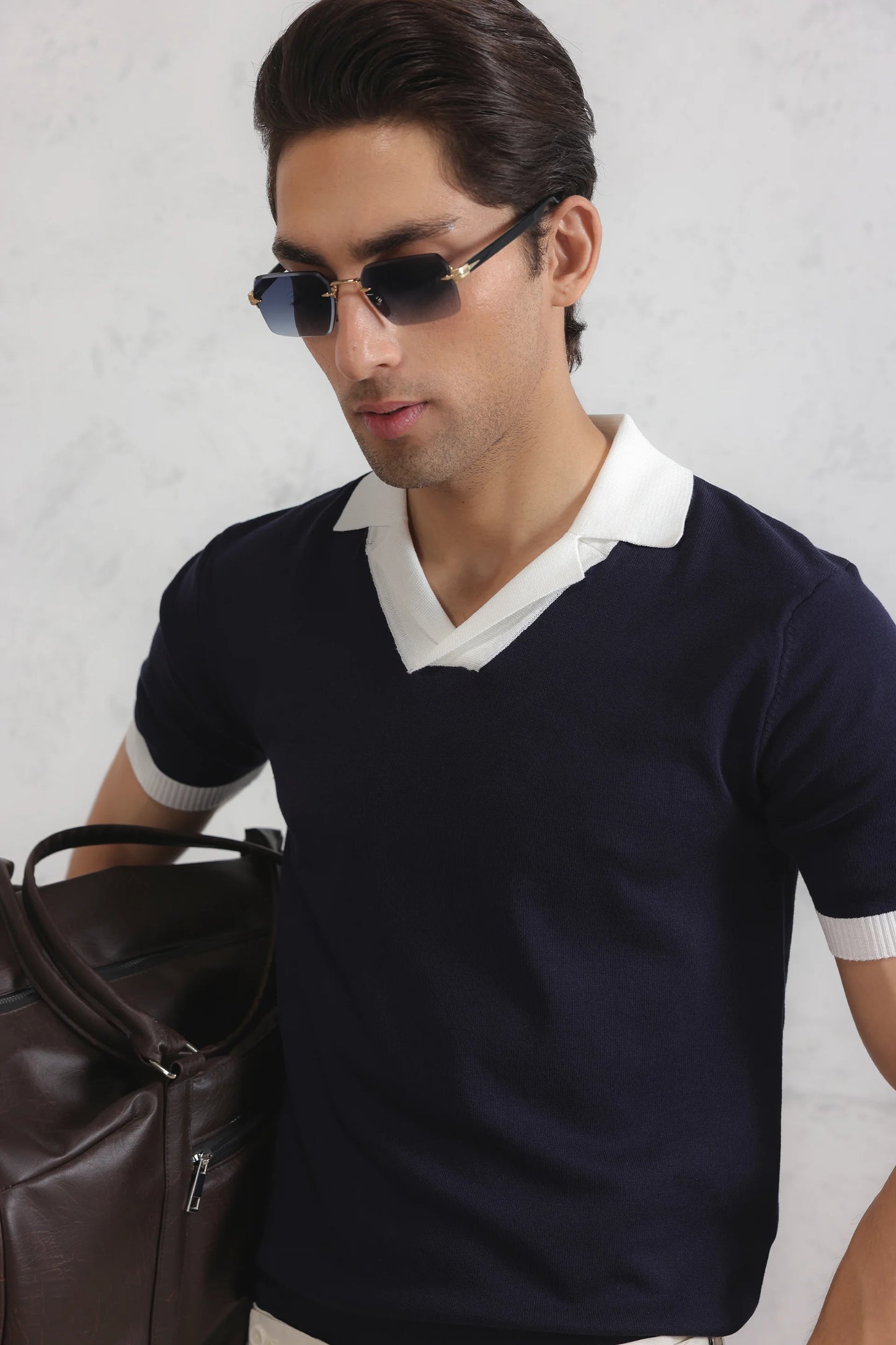 Resort collar Knit polo