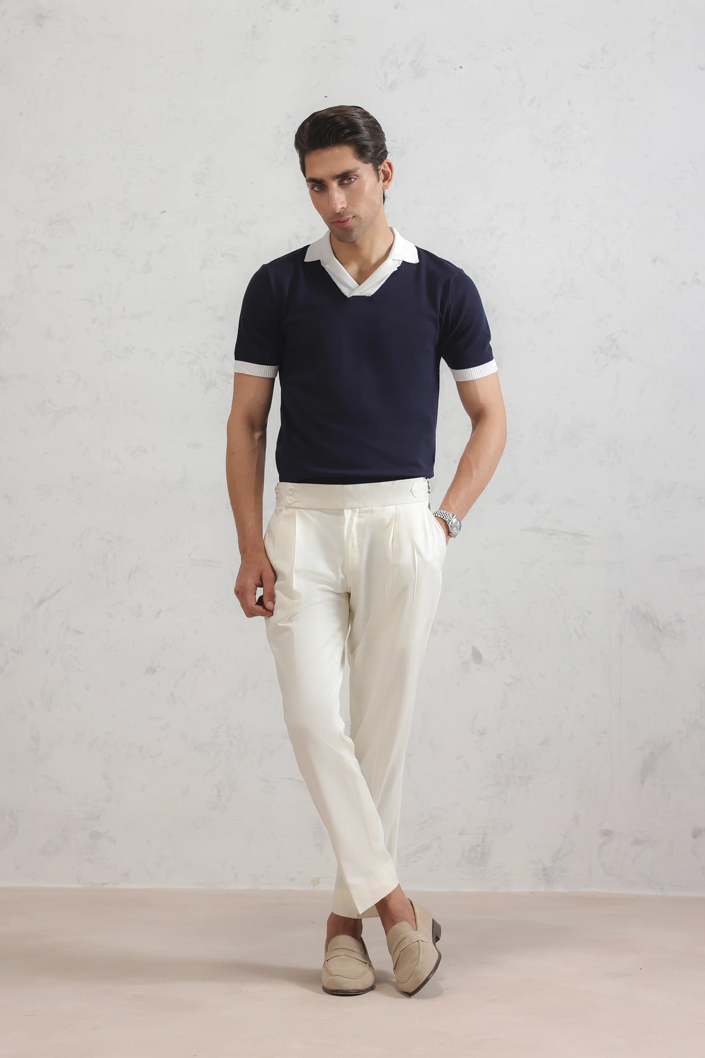 Resort collar Knit polo
