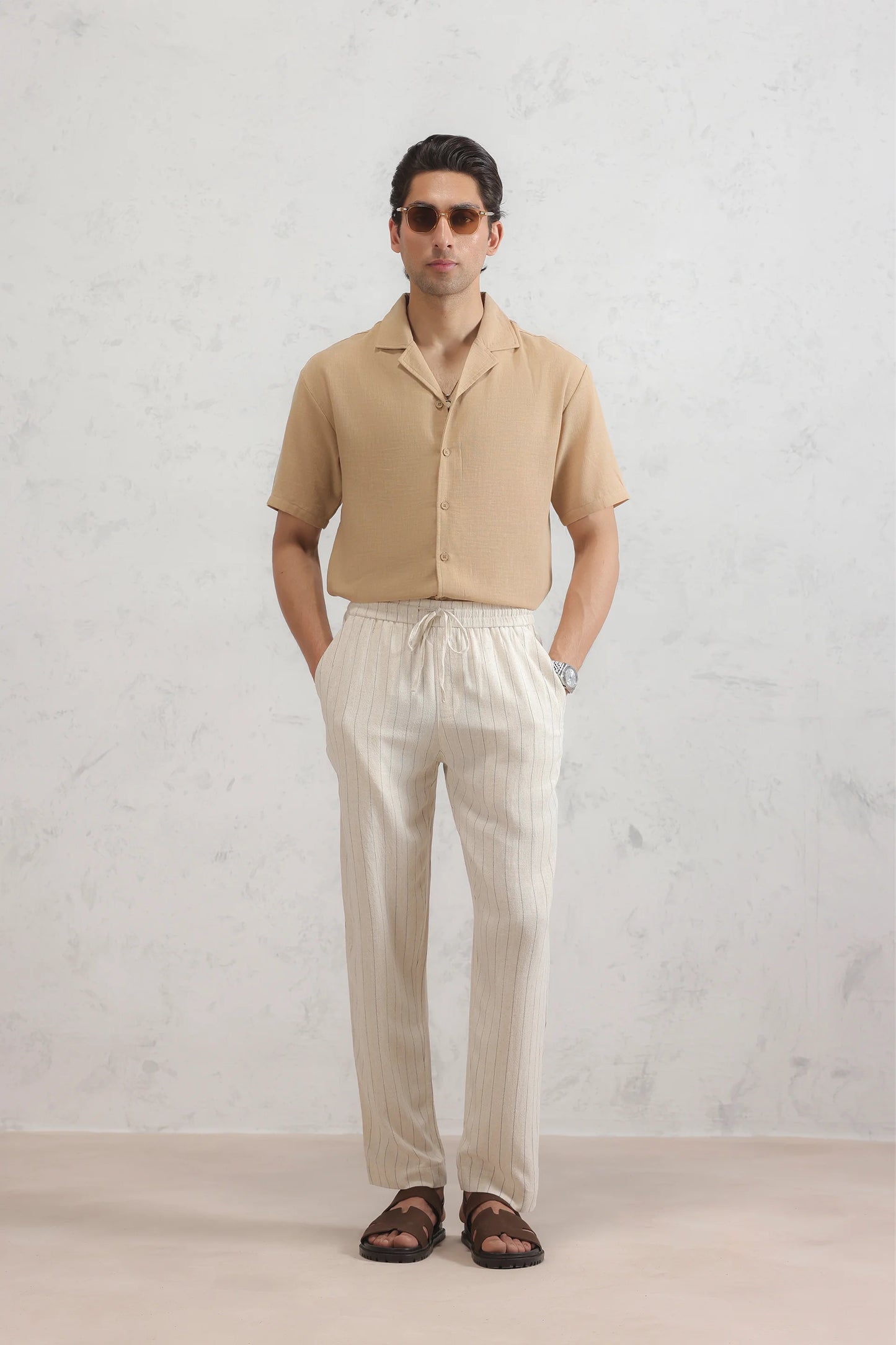 Pinstripe Linen Trousers