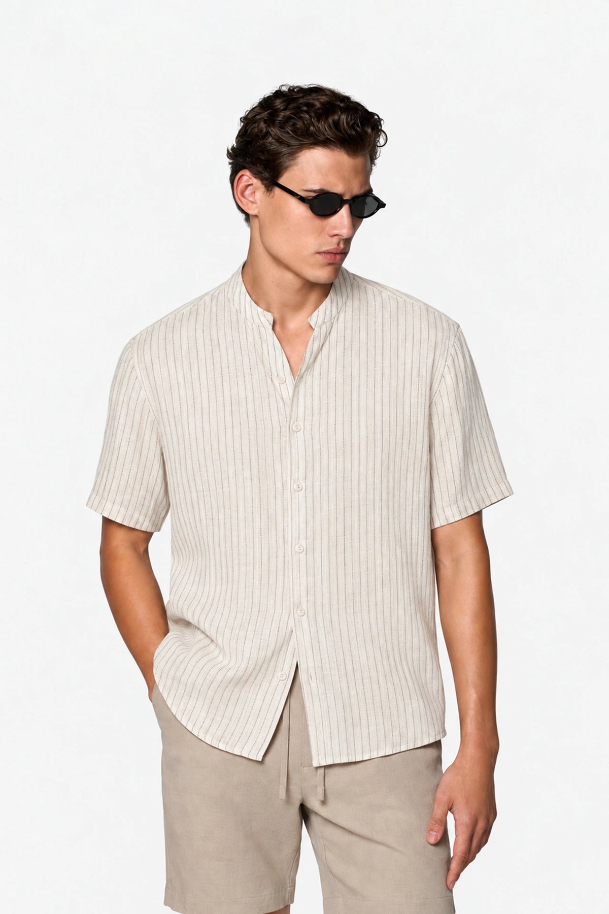 Ecru Pinstripe Shirt