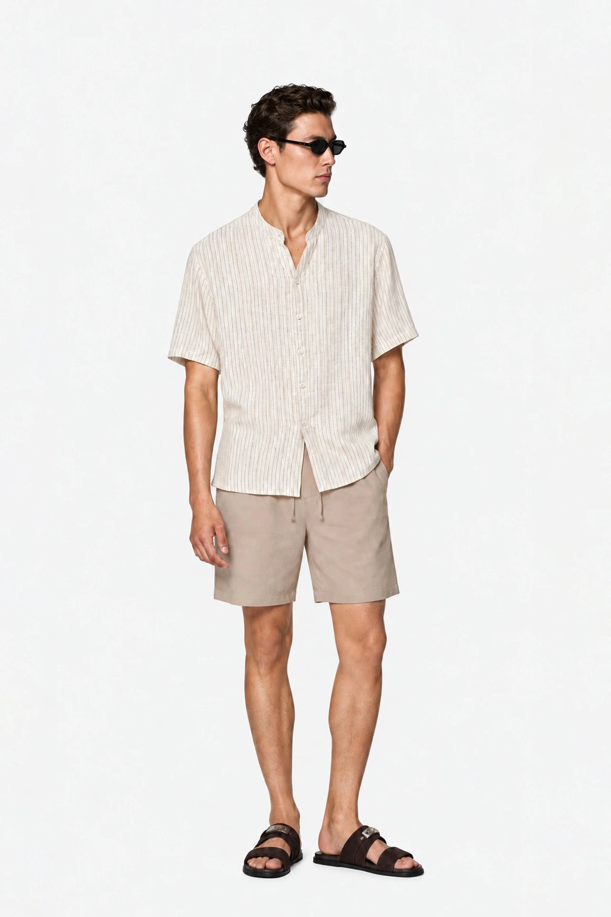 Ecru Pinstripe Shirt