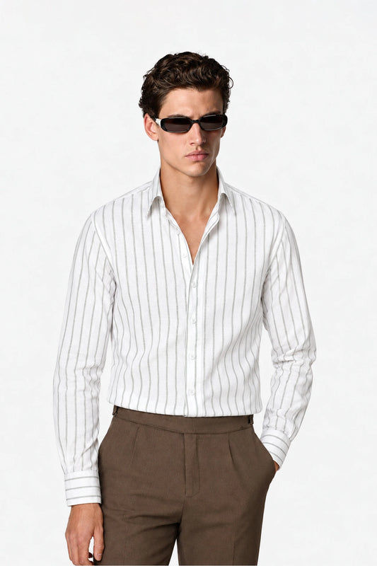 Fine Stripe Cotton Shirt