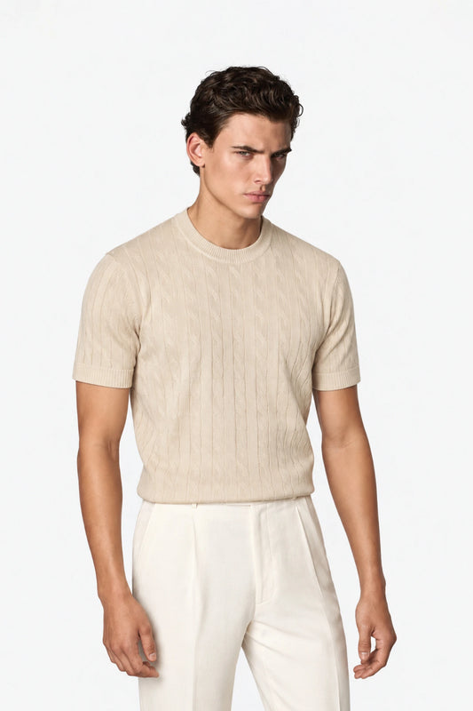 Cable Knit T-Shirt