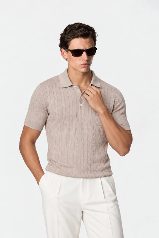 Cable Knit Polo