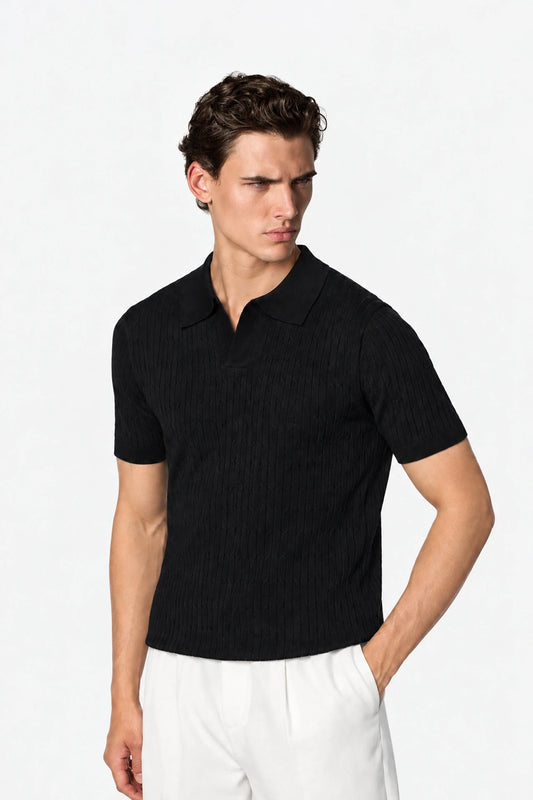 Cable Knit Polo