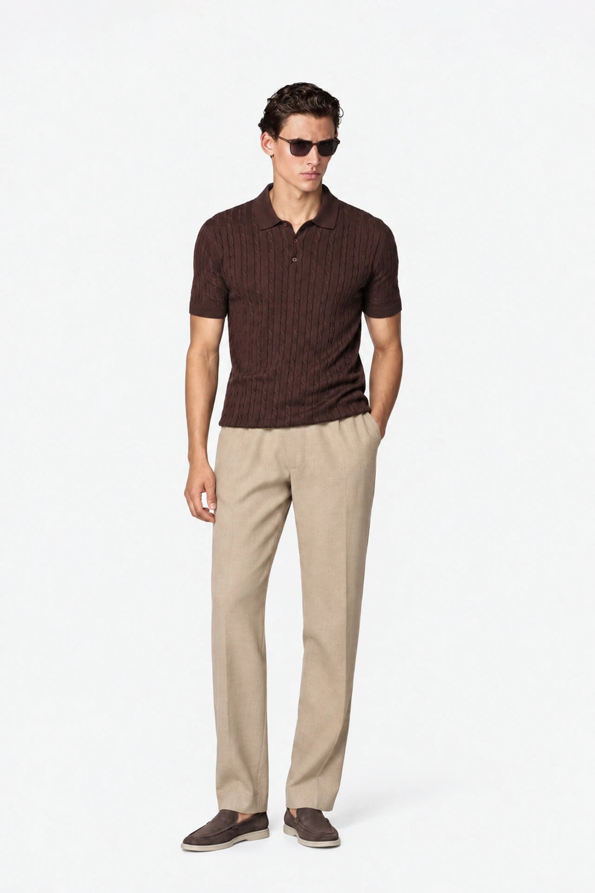 Cable Knit Polo