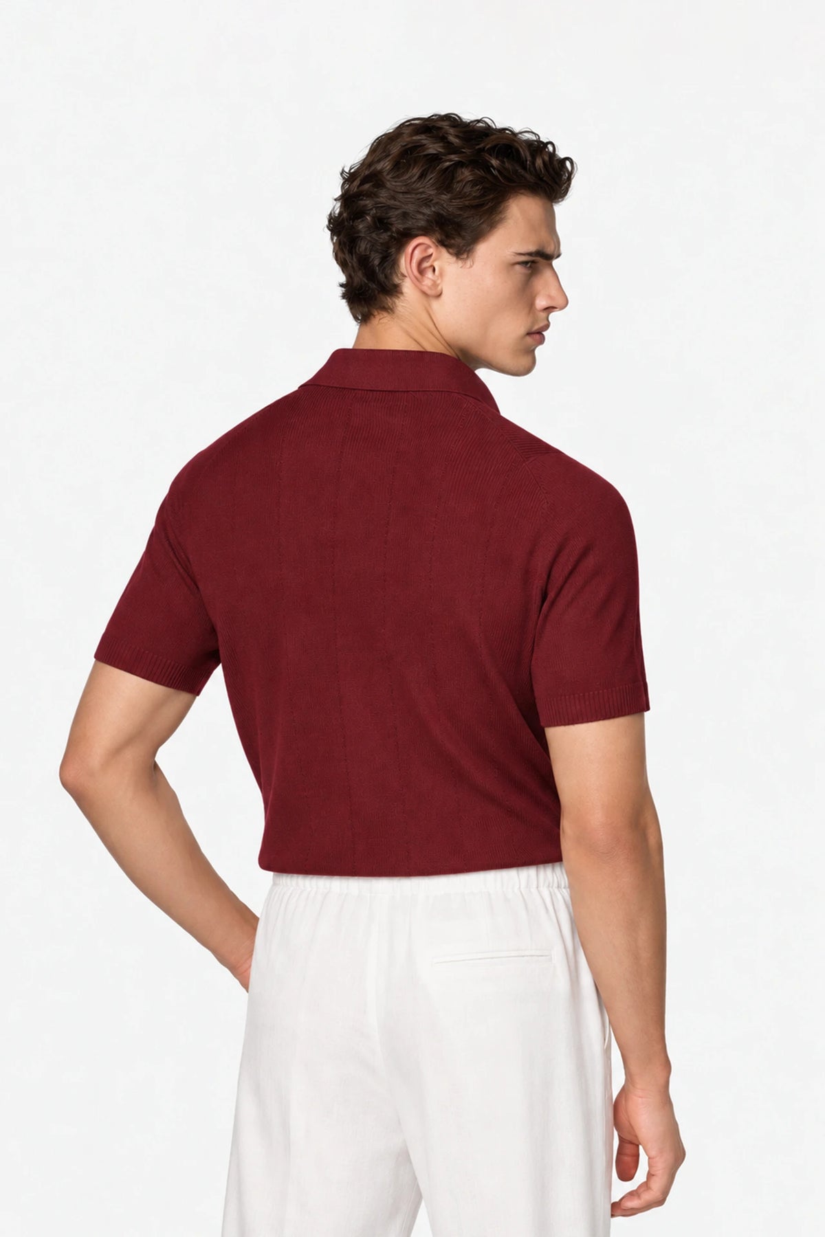 Pointelle-Knit Polo