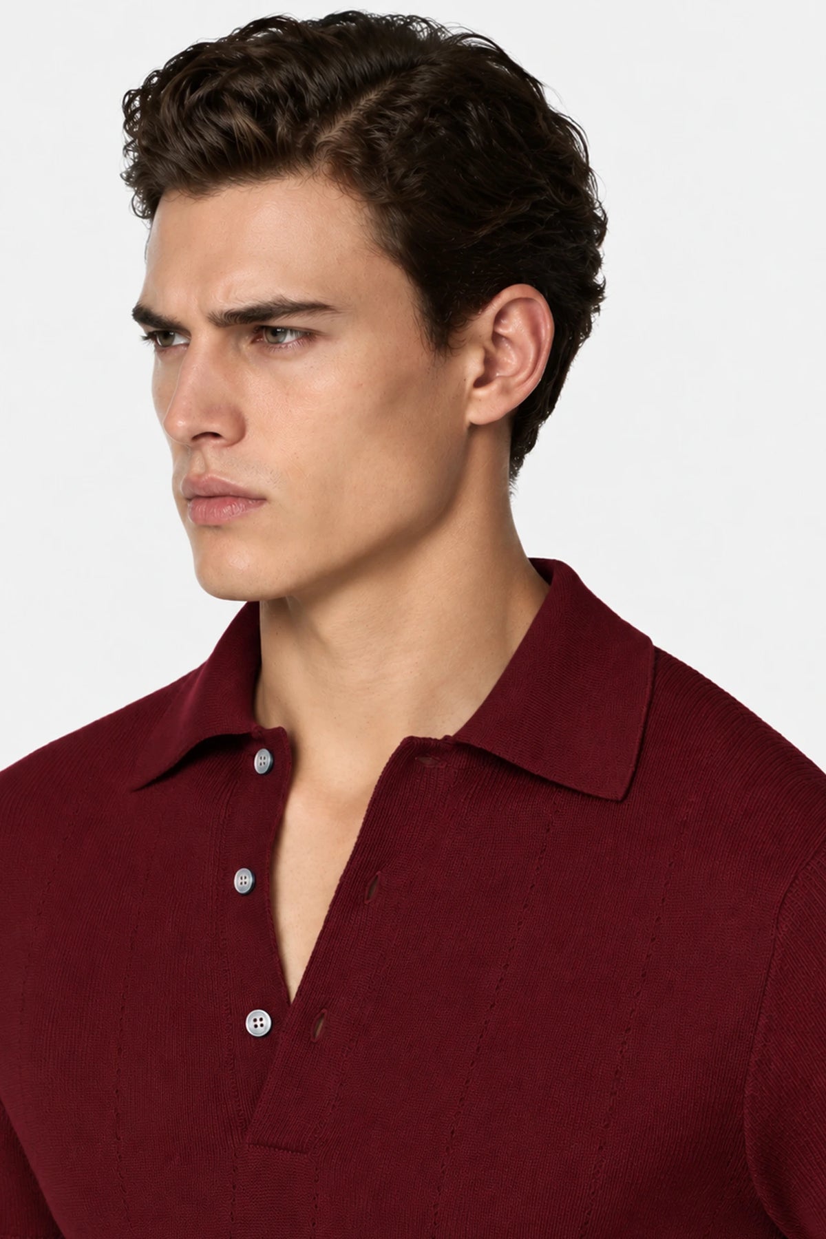 Pointelle-Knit Polo