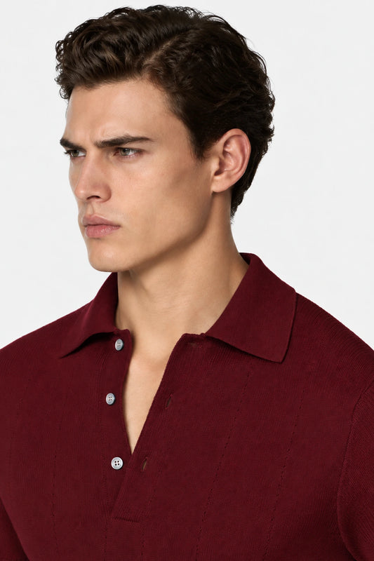 Pointelle-Knit Polo