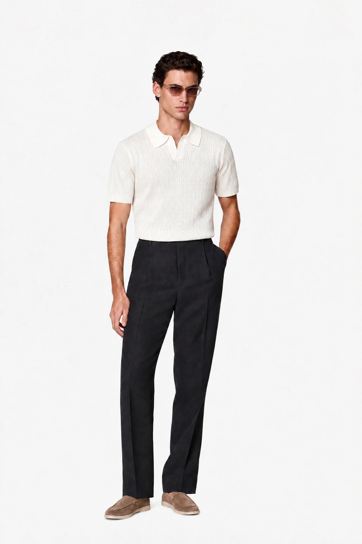 Cable Knit Polo