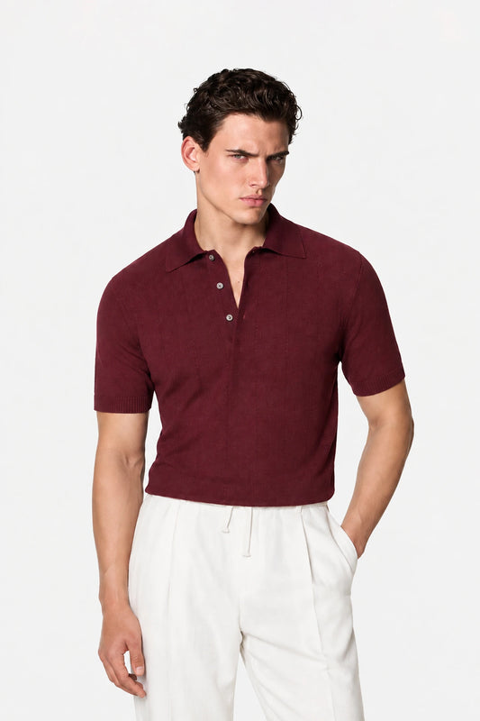 Pointelle-Knit Polo