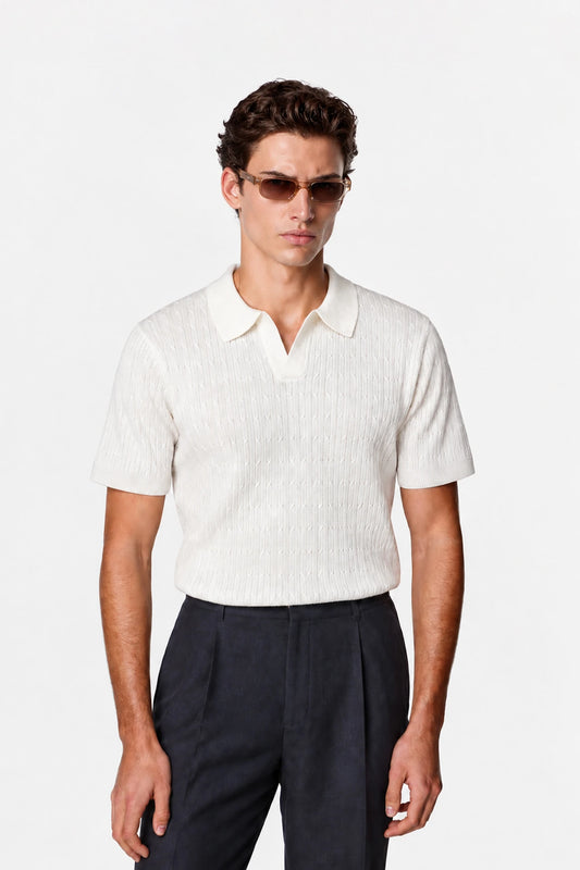 Cable Knit Polo