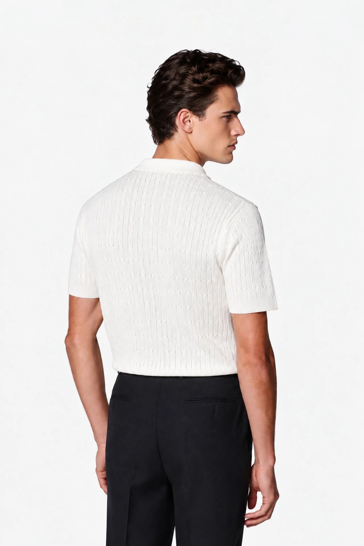 Cable Knit Polo