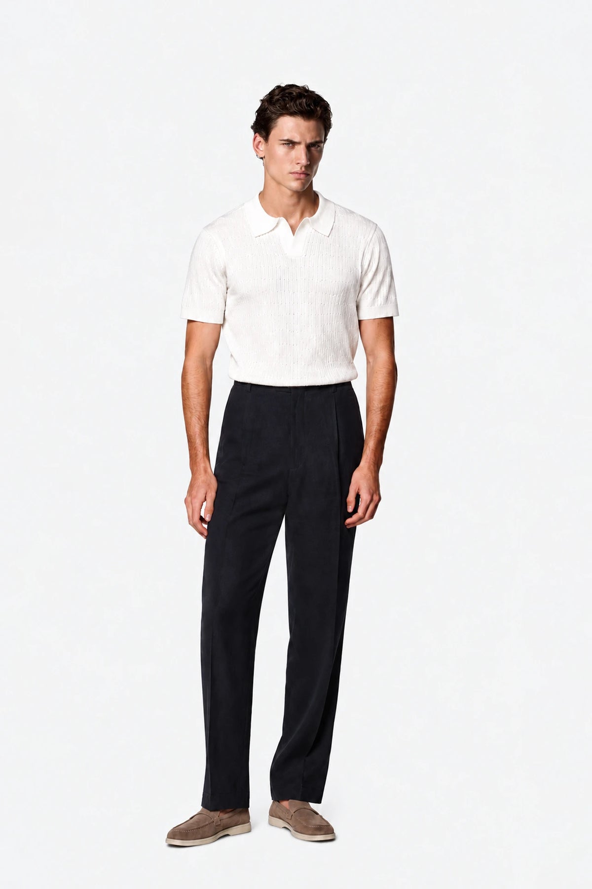 Cable Knit Polo