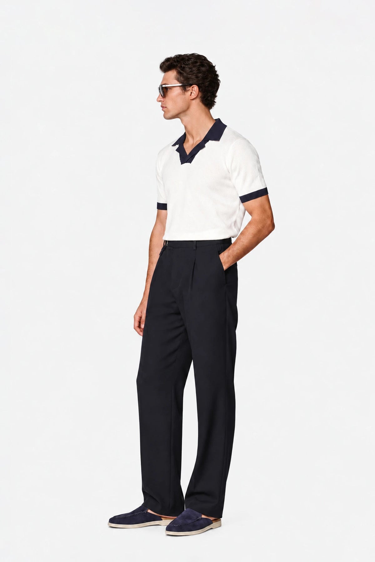 Resort collar Knit polo
