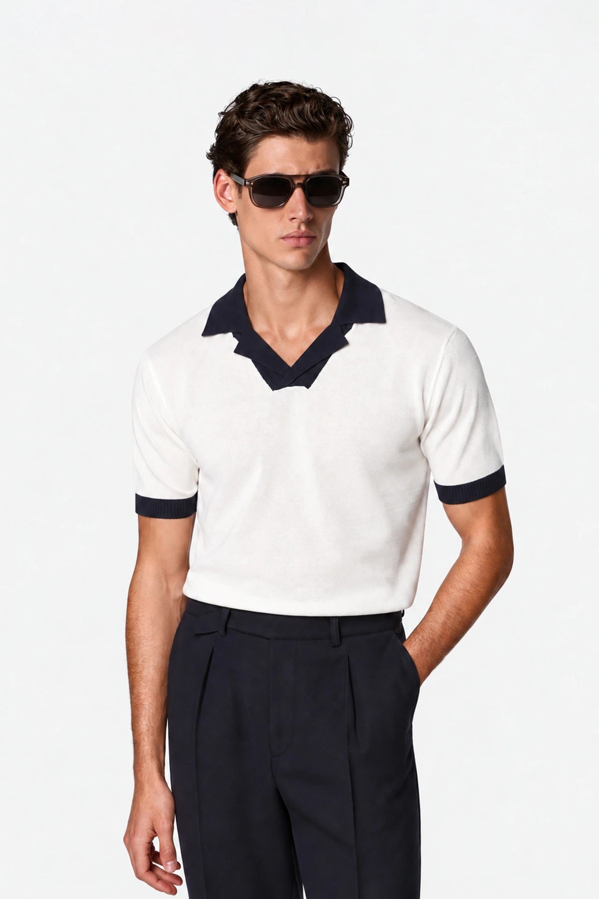 Resort collar Knit polo