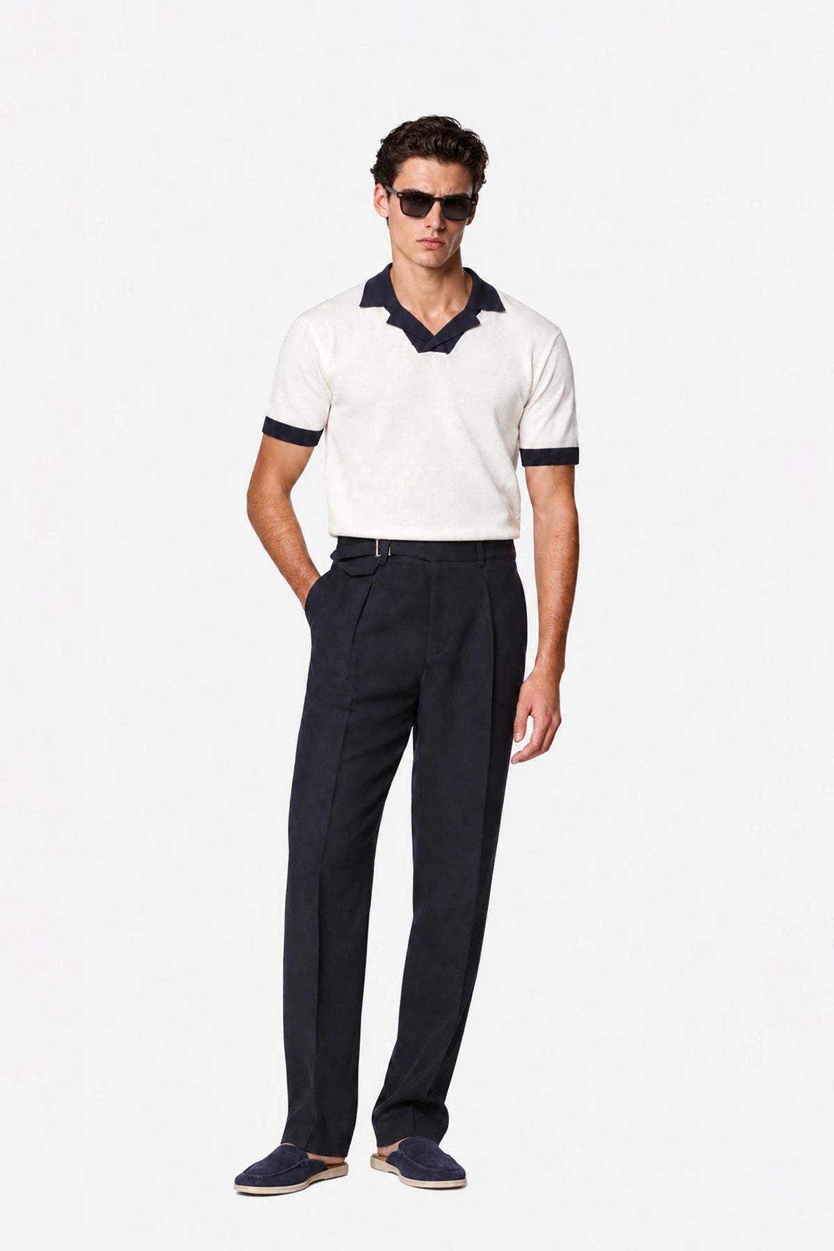 Resort collar Knit polo