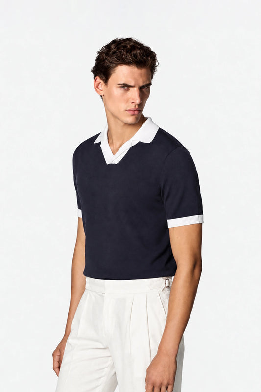 Resort collar Knit polo
