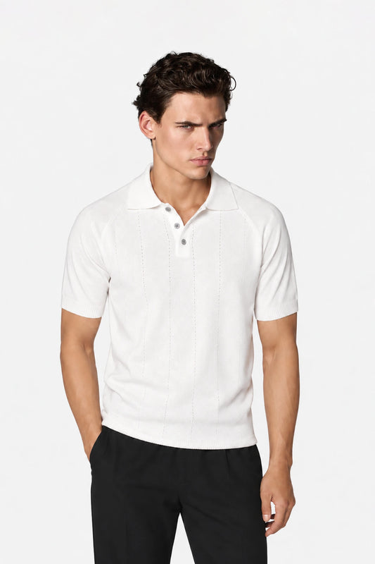 Pointelle-Knit Polo