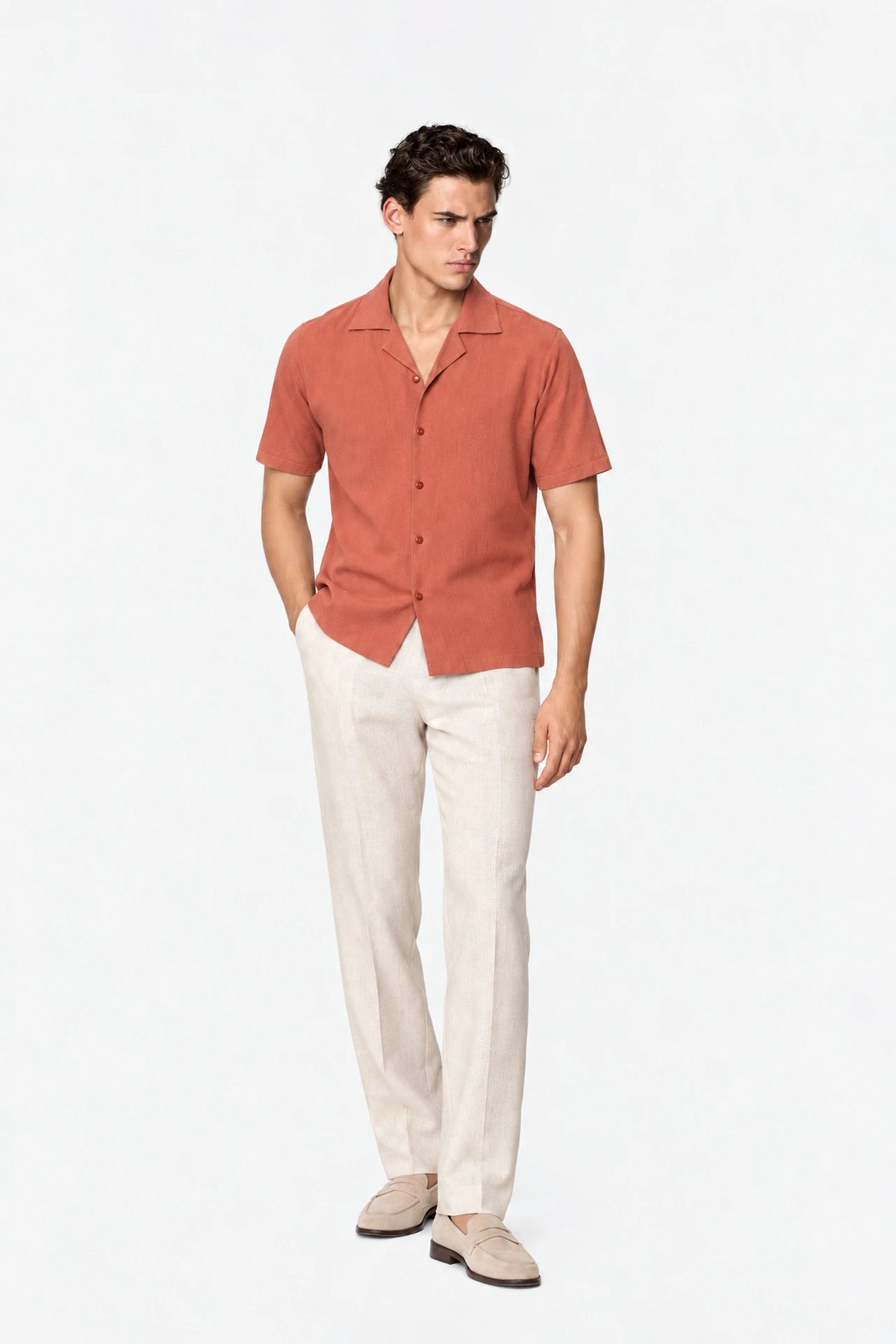 Resort Collar Linen Shirt