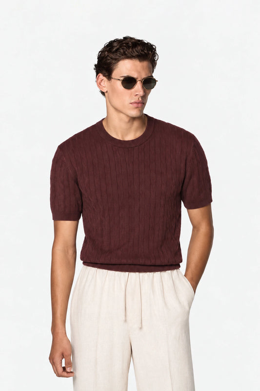Cable Knit T-Shirt